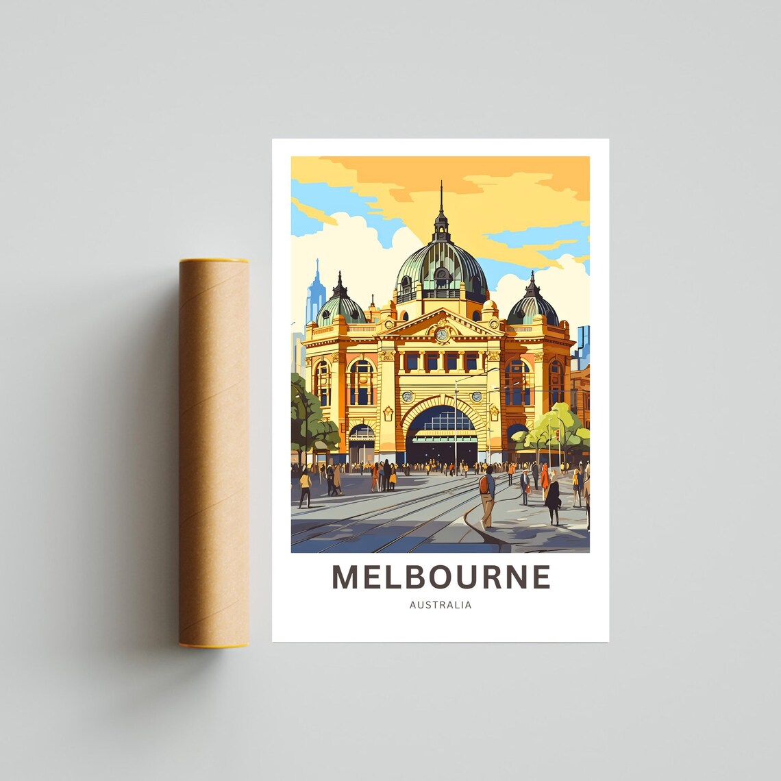 Melbourne Australia Flinders Street Station Vintage Travel Poster - Image 4