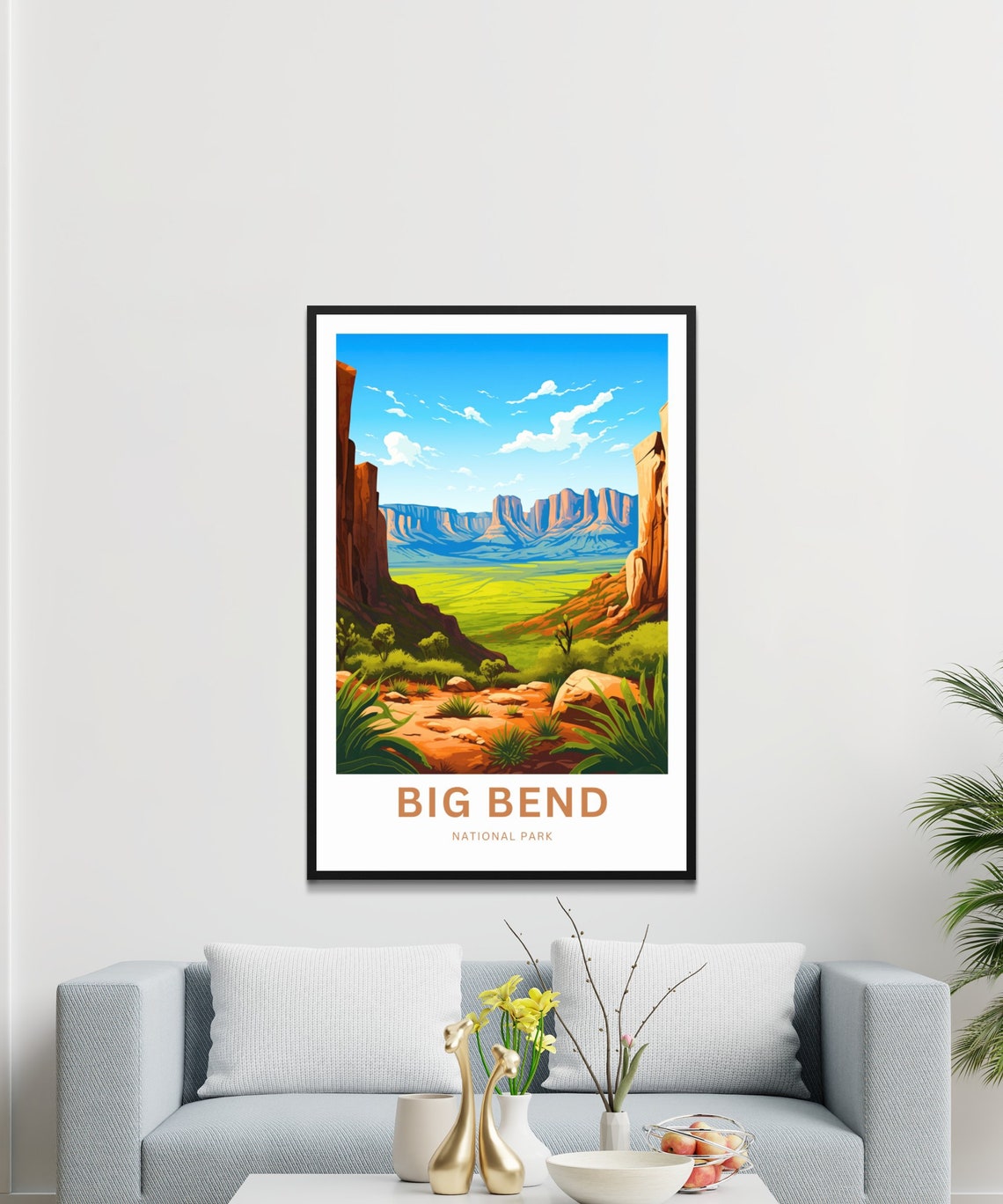 Big Bend Personalized Texas Desert Canyon Mesas Landscape Poster - Image 3