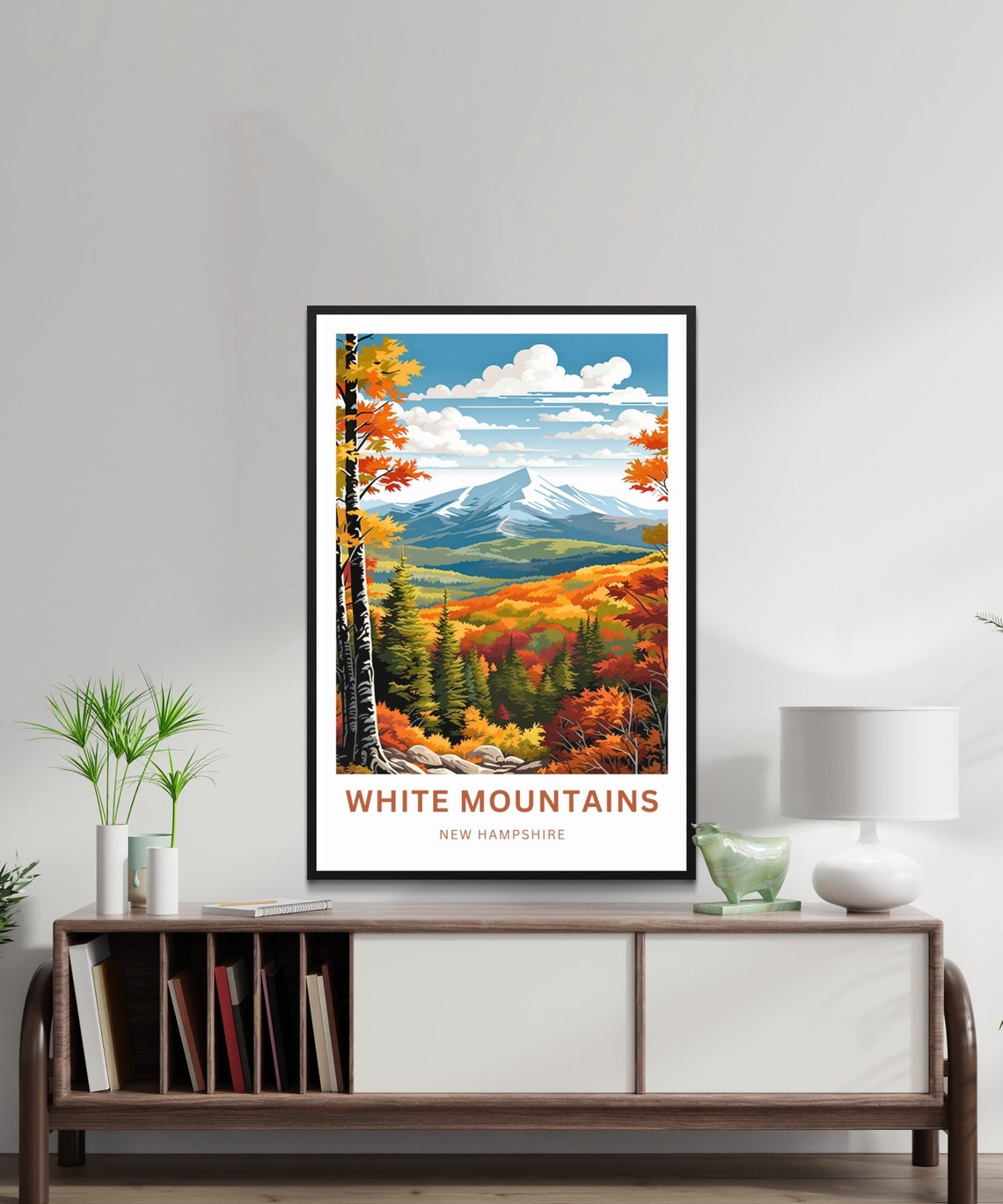 White Mountains New Hampshire Fall Foliage Custom Text Poster - Image 3