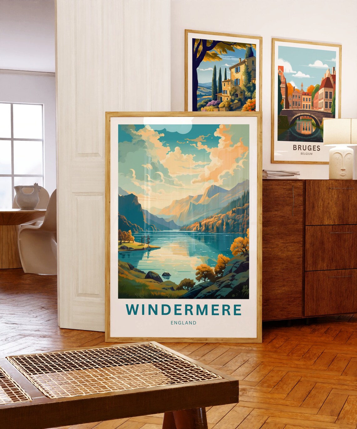 Windermere Lake Travel Poster, England Wall Art - Image 5