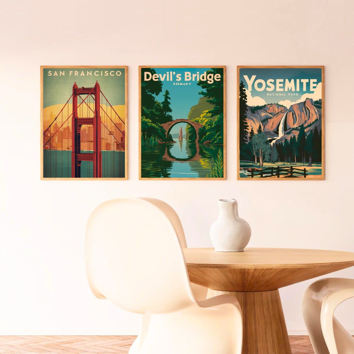 Devils Bridge Germany Arch Reflection Rock Spire Vintage Poster - Image 3