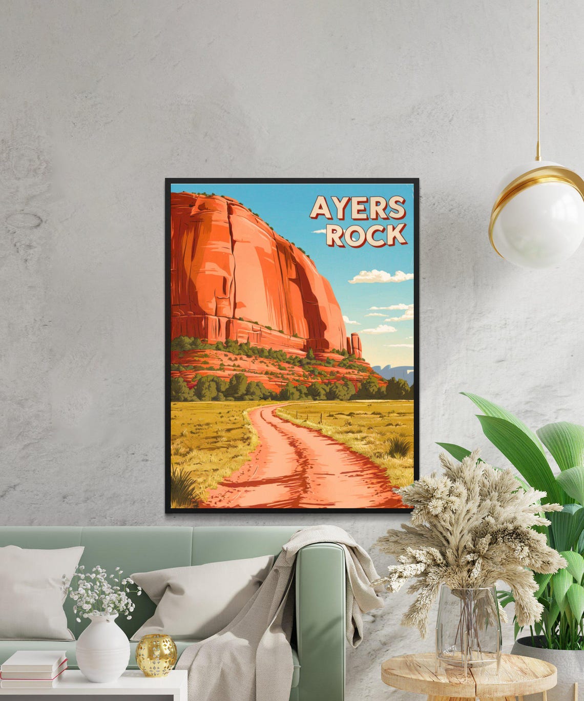 Ayers Rock Australia Vintage Outback Desert Uluru Travel Poster - Image 2