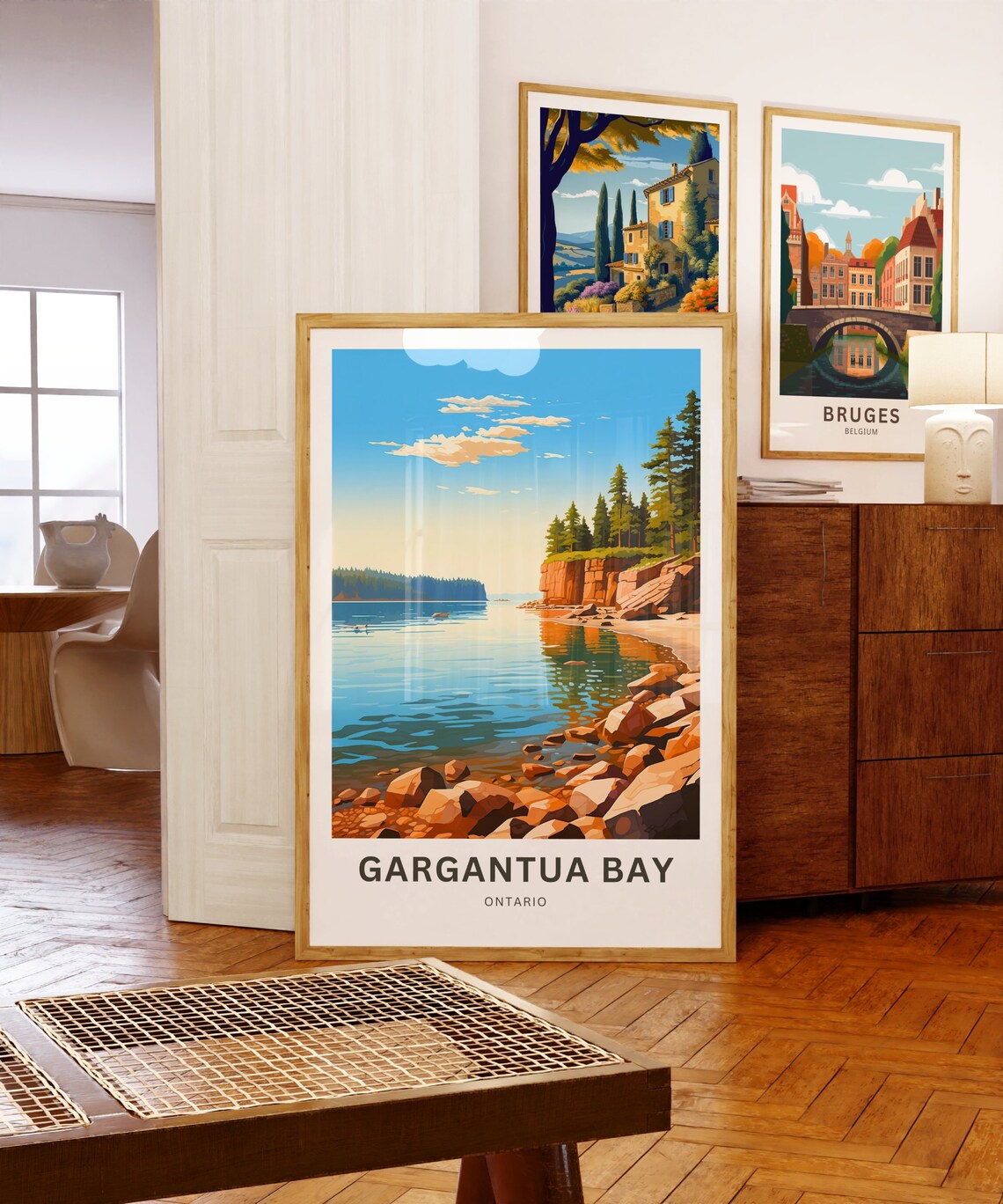 Gargantua Bay Ontario Rocky Shoreline Calm Blue Water Travel Poster - Image 5