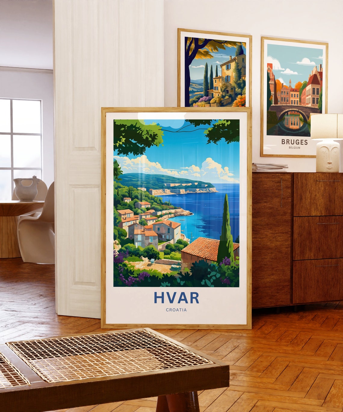 Personalized Hvar Croatia Cypress Coast Village Travel Poster - Image 5