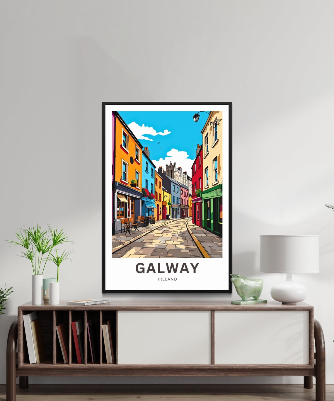 Personalized Galway Ireland Colorful Street Travel Poster Custom Gift - Image 2