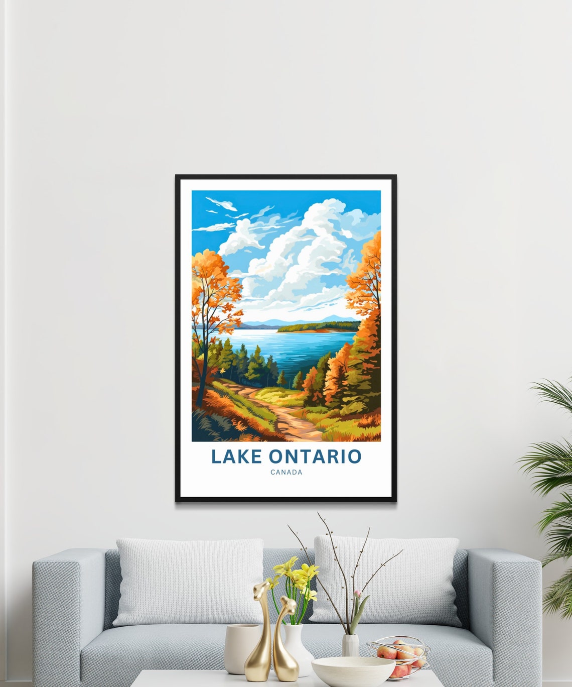 Lake Ontario Canada Autumn Maples Lakeside Custom Art Poster - Image 2