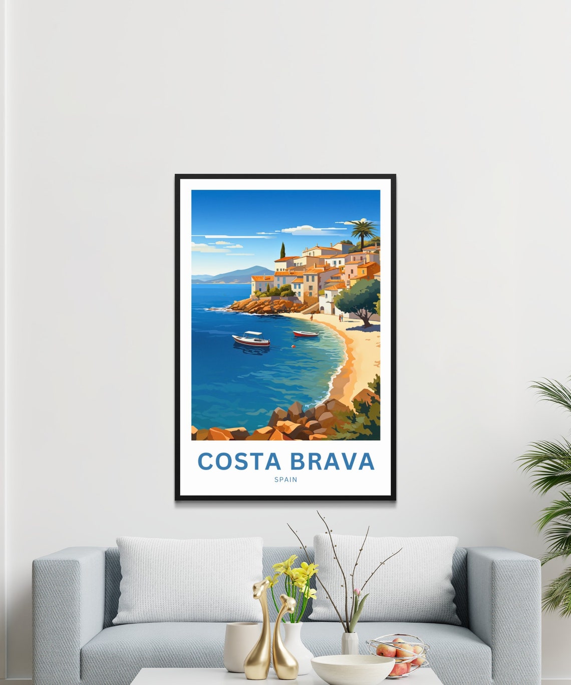Personalized Costa Brava Spain Beach Village Custom Travel Poster Art - Image 3
