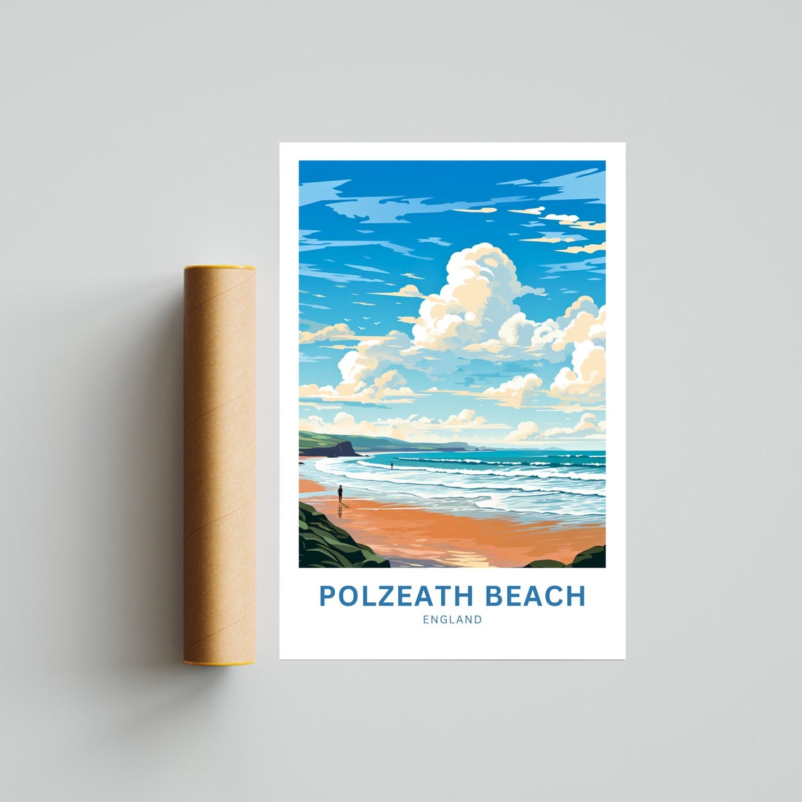 Polzeath Beach England Surf Waves Sandy Shore Summer Travel Poster - Image 4