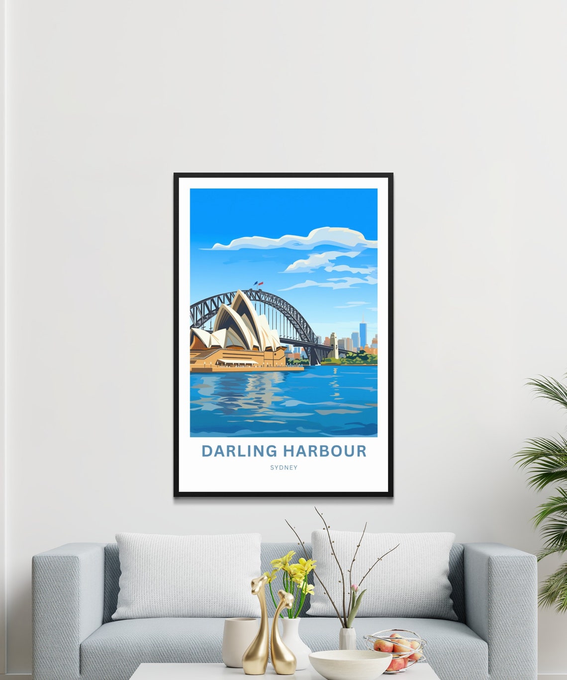 Iconic Darling Harbour Sydney Opera House Bridge Travel Poster - Image 3