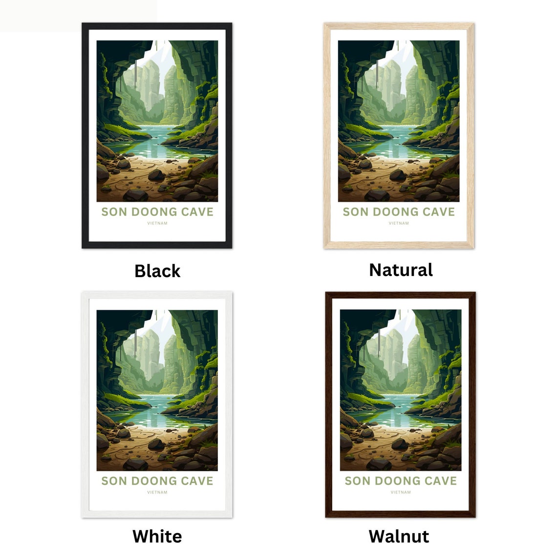 Son Doong Cave Vietnam Limestone River Adventure Travel Art Poster - Image 2