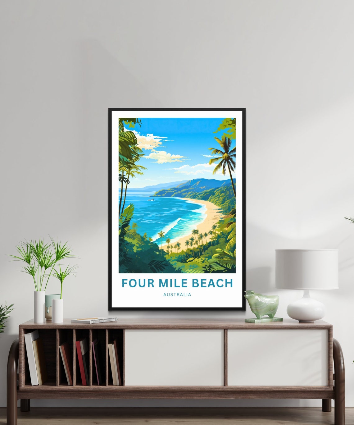 Four Mile Beach Australia Tropical Palm Cove Vintage Travel Poster - Image 4