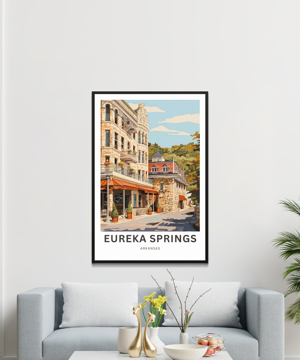 Eureka Springs Arkansas Historic Stone Hotel Street Art Poster - Image 3