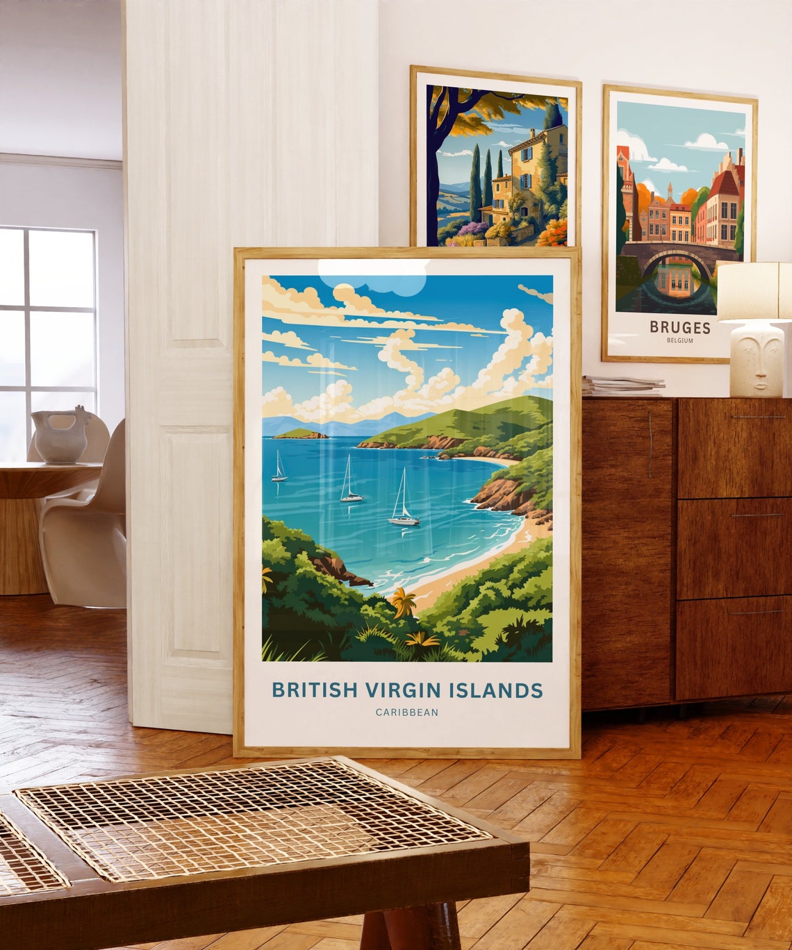 British Virgin Islands Caribbean Sailboats Beach Bay Tropical Poster - Image 5