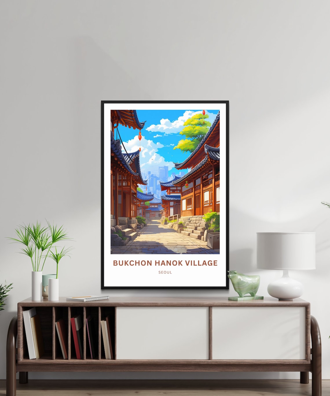 Bukchon Hanok Village Seoul Traditional Alley Lantern View Poster - Image 2