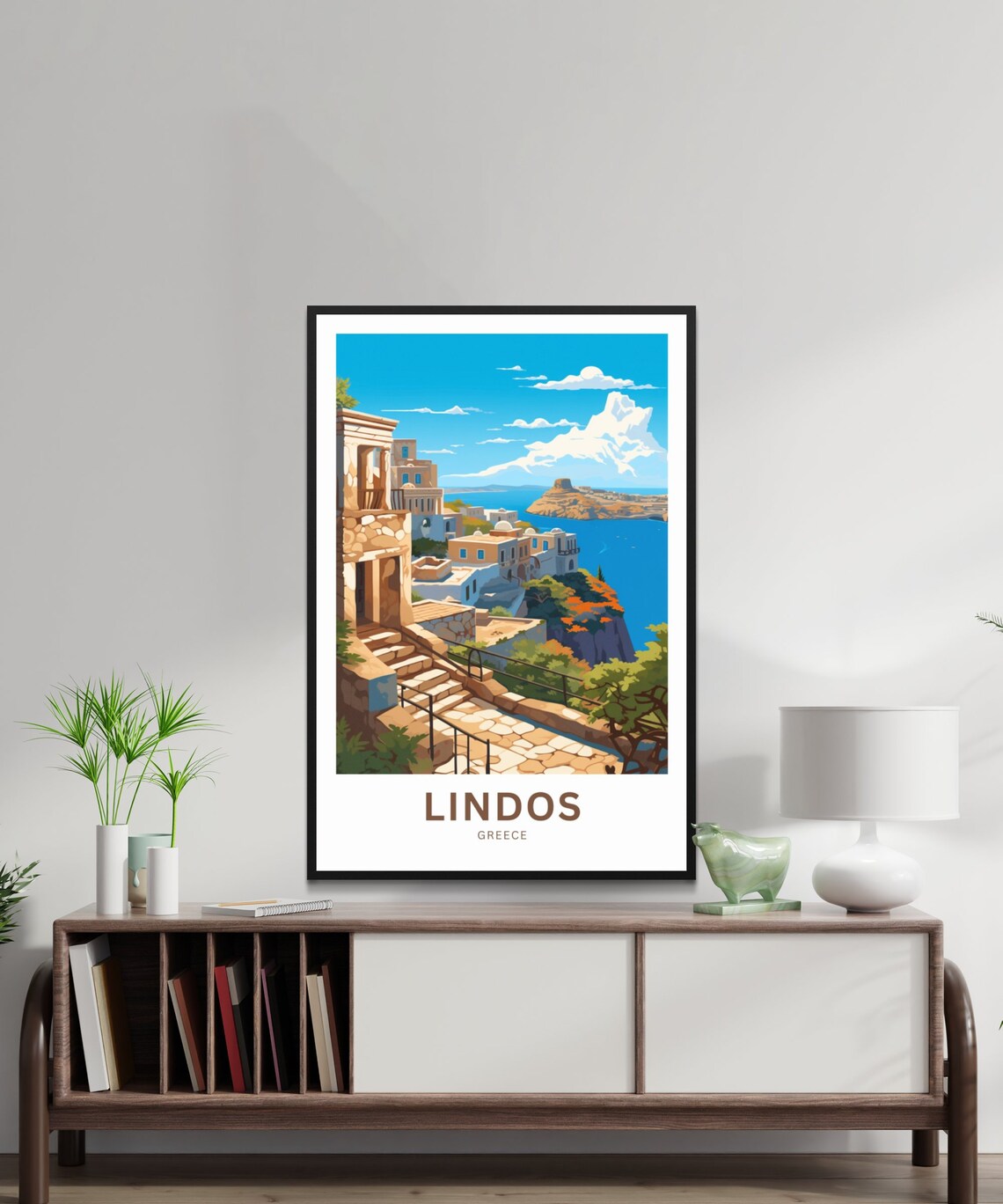 Personalized Lindos Travel Poster, Greece Wall Art - Image 2