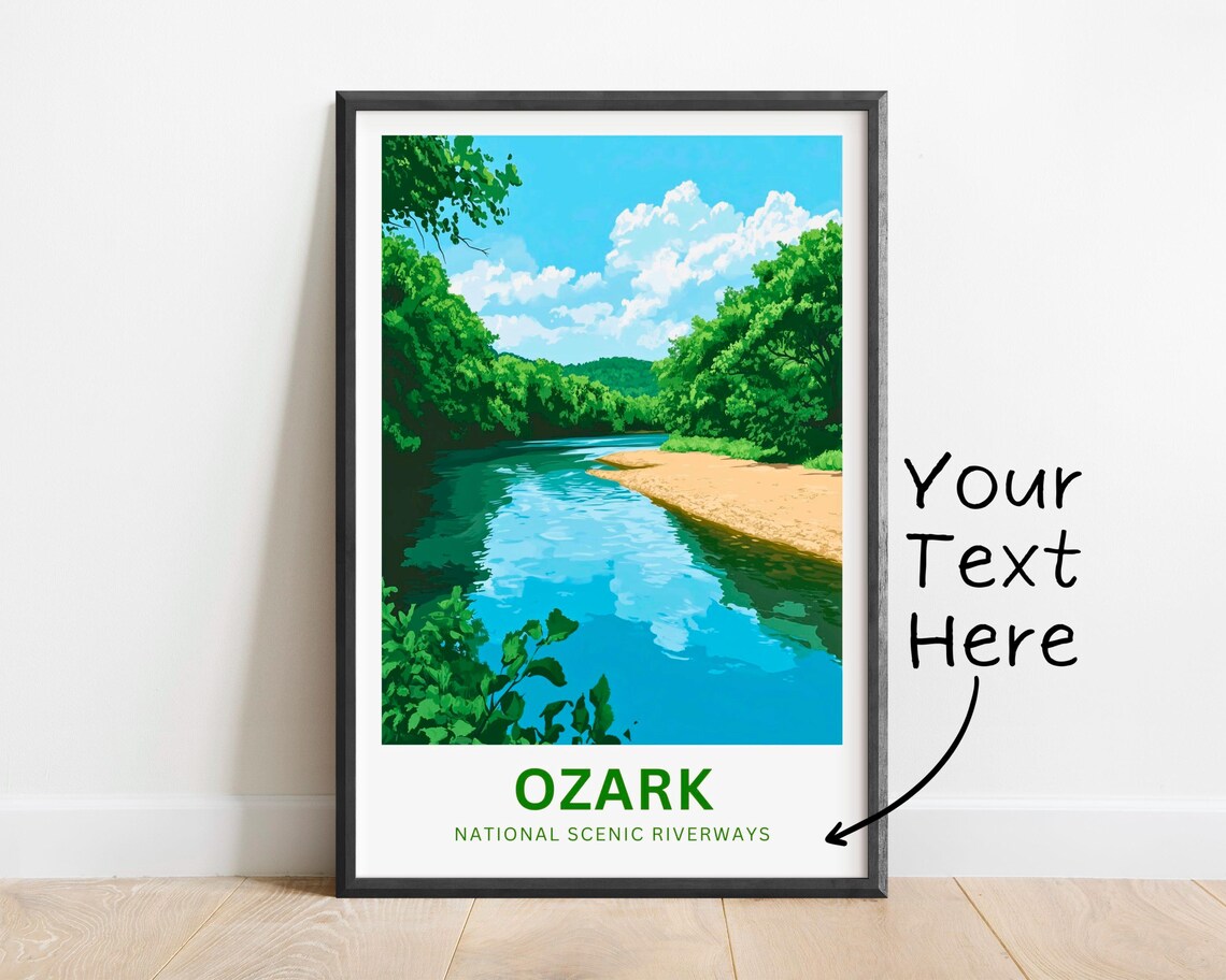 Ozark National Scenic Riverways Missouri Vintage Travel Poster - Image 3