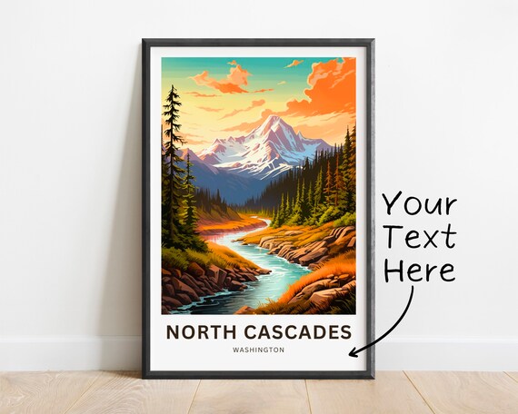 Personalized North Cascades Washington Sunset River Valley Poster
