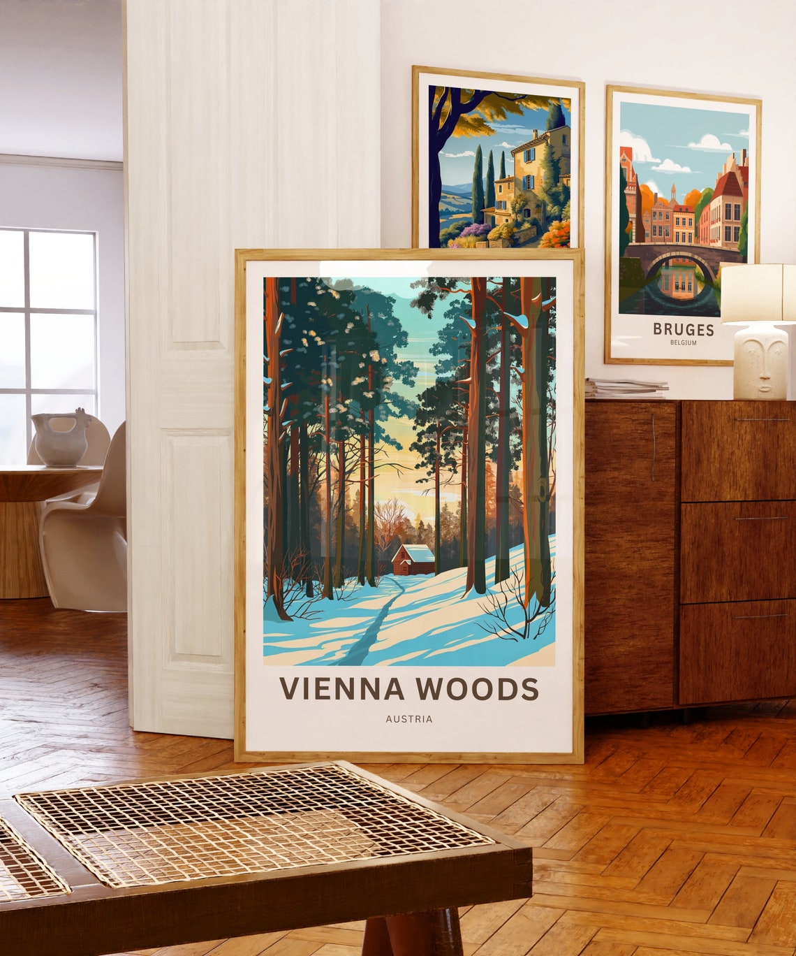 Personalized Vienna Woods Austria Snowy Cabin Custom Gift Poster - Image 5