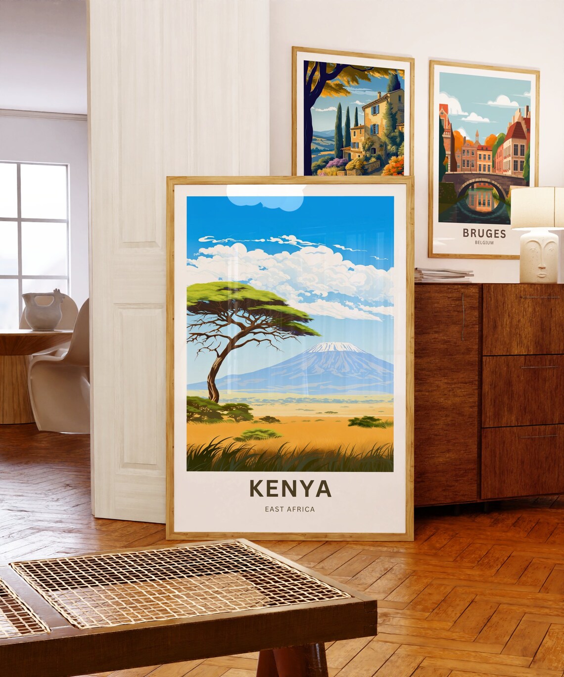 Kenya East Africa Leaning Acacia Snow Peak Personalized Poster - Image 5
