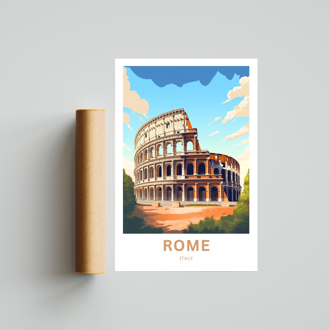 Personalized Rome Colosseum Ancient Italy Landmark Travel Poster - Image 4