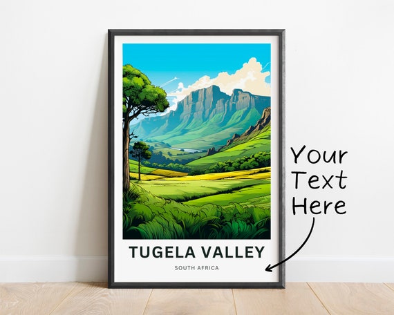 Personalized Tugela Valley Print Tugela Valley Poster South Africa Wall Art Framed Present Gift South Africa Present