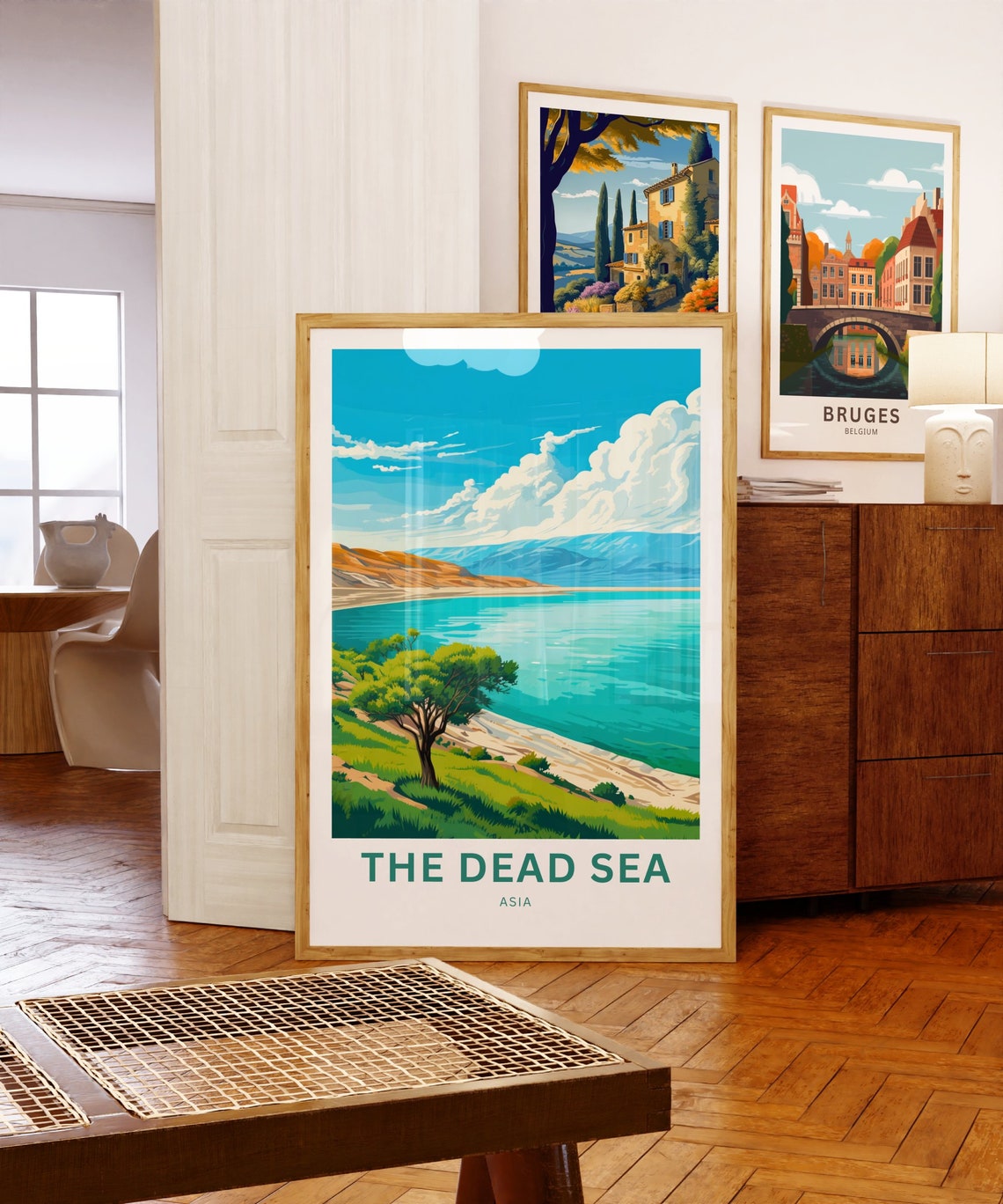 The Dead Sea Asia Turquoise Waters Beach Vintage Travel Poster - Image 5