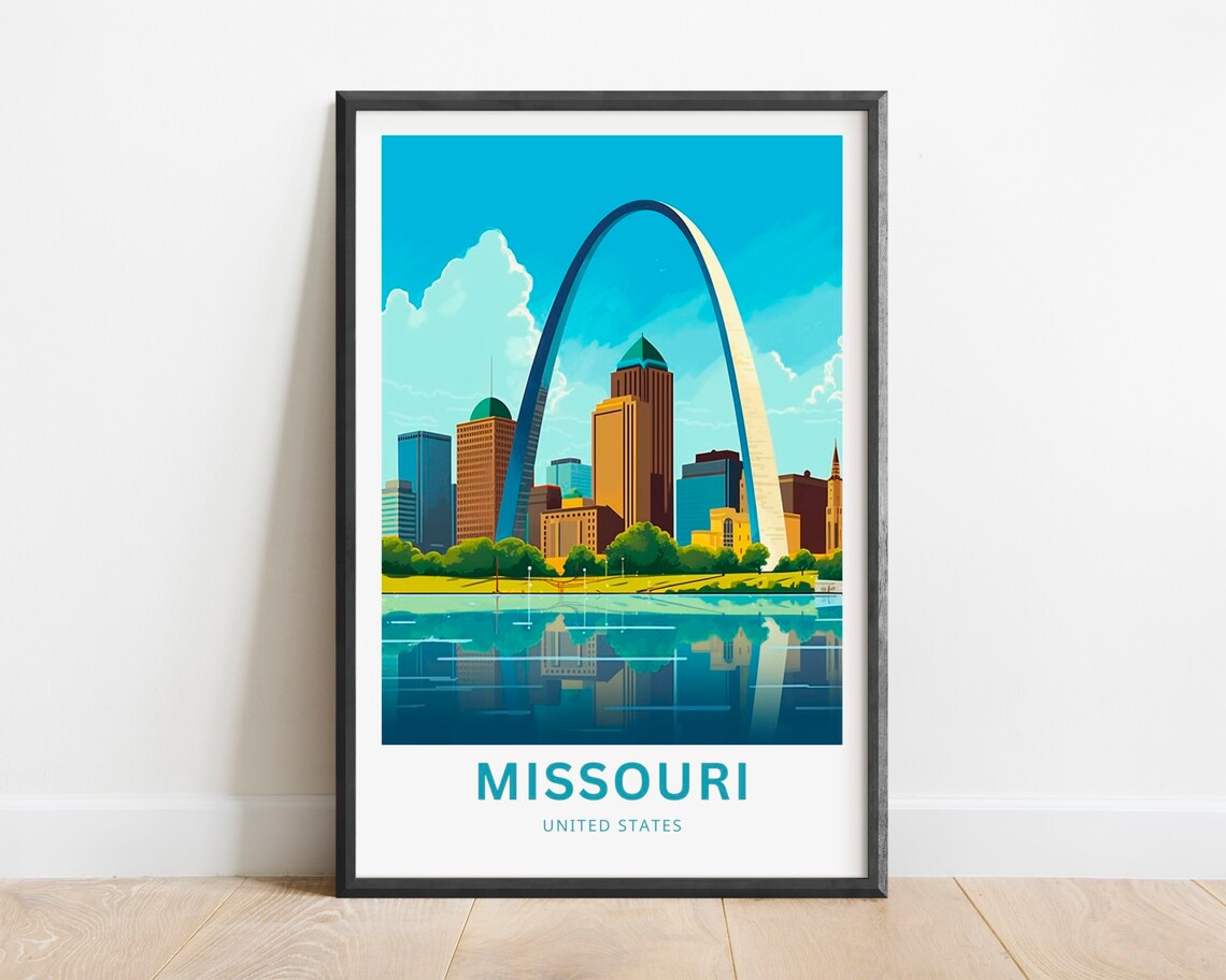 Missouri Saint Louis Gateway Arch Skyline United States Poster