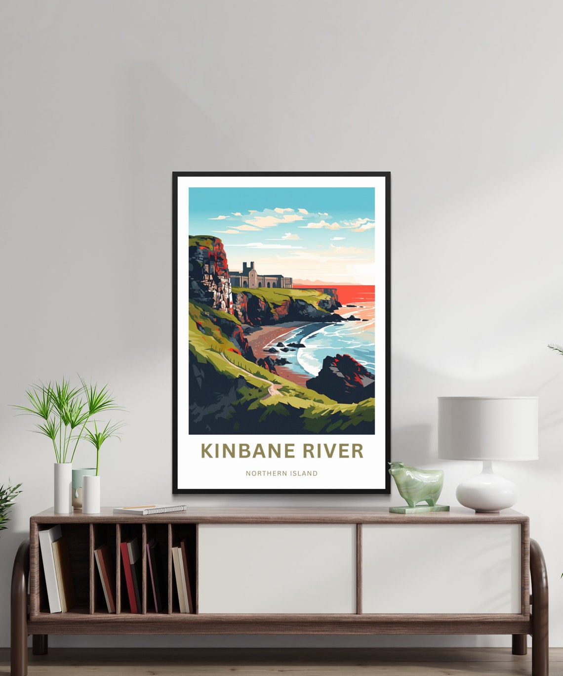 Personalized Kinbane River Castle Cove Sunset Custom Travel Poster - Image 2