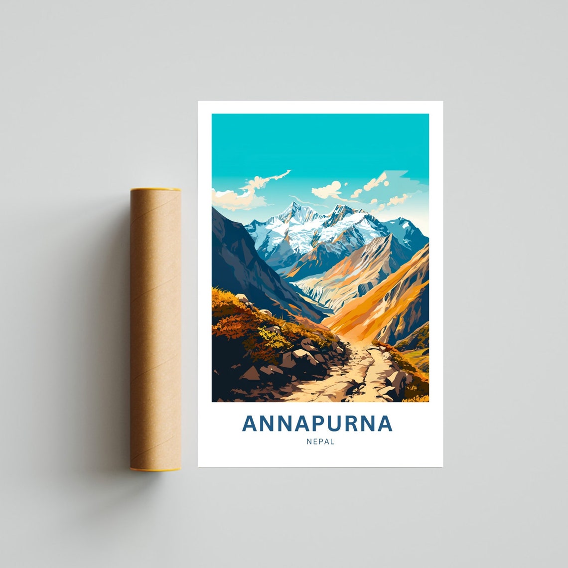 Annapurna Nepal Himalaya Snow Peaks Trekking Personalized Poster - Image 4