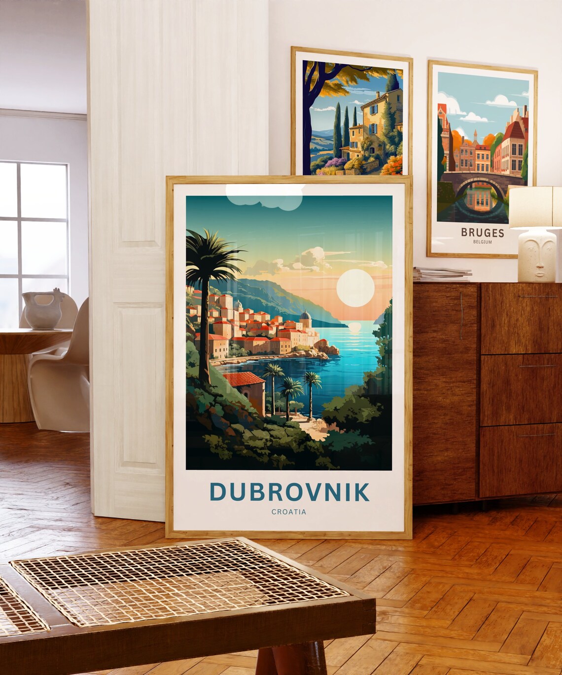Dubrovnik Croatia Sunset Old Town Rooftops Adriatic Sea Travel Poster - Image 5