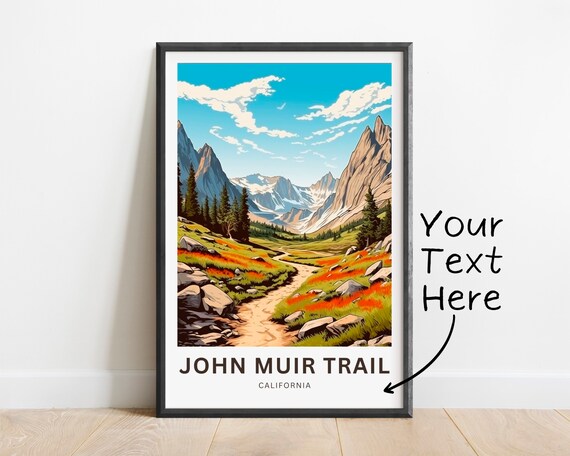John Muir Trail California Wildflower Meadow Personalized Travel Poster