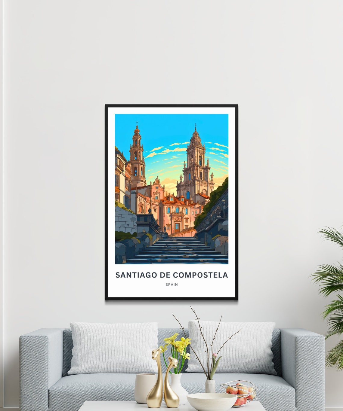 Personalized Santiago de Compostela Spain Custom Cathedral Poster - Image 3