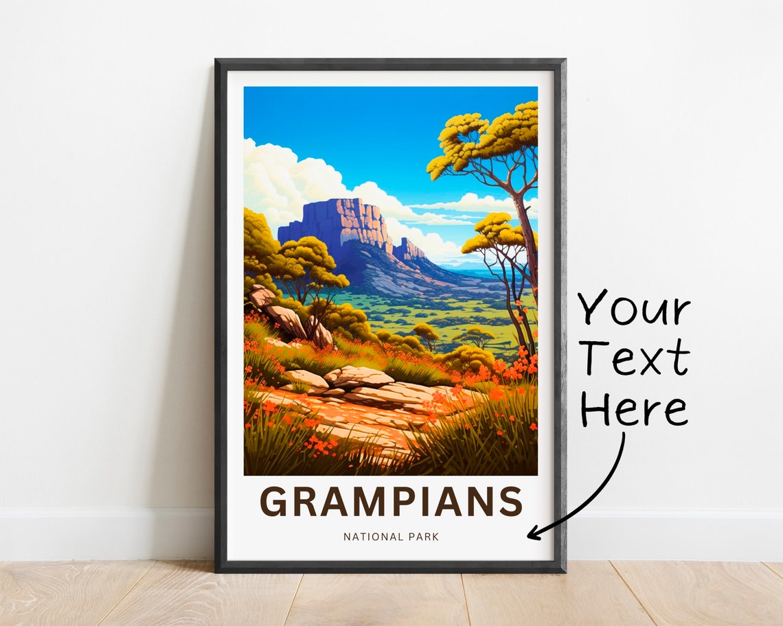 Personalized Grampians National Park Mesa Wildflower Travel Poster