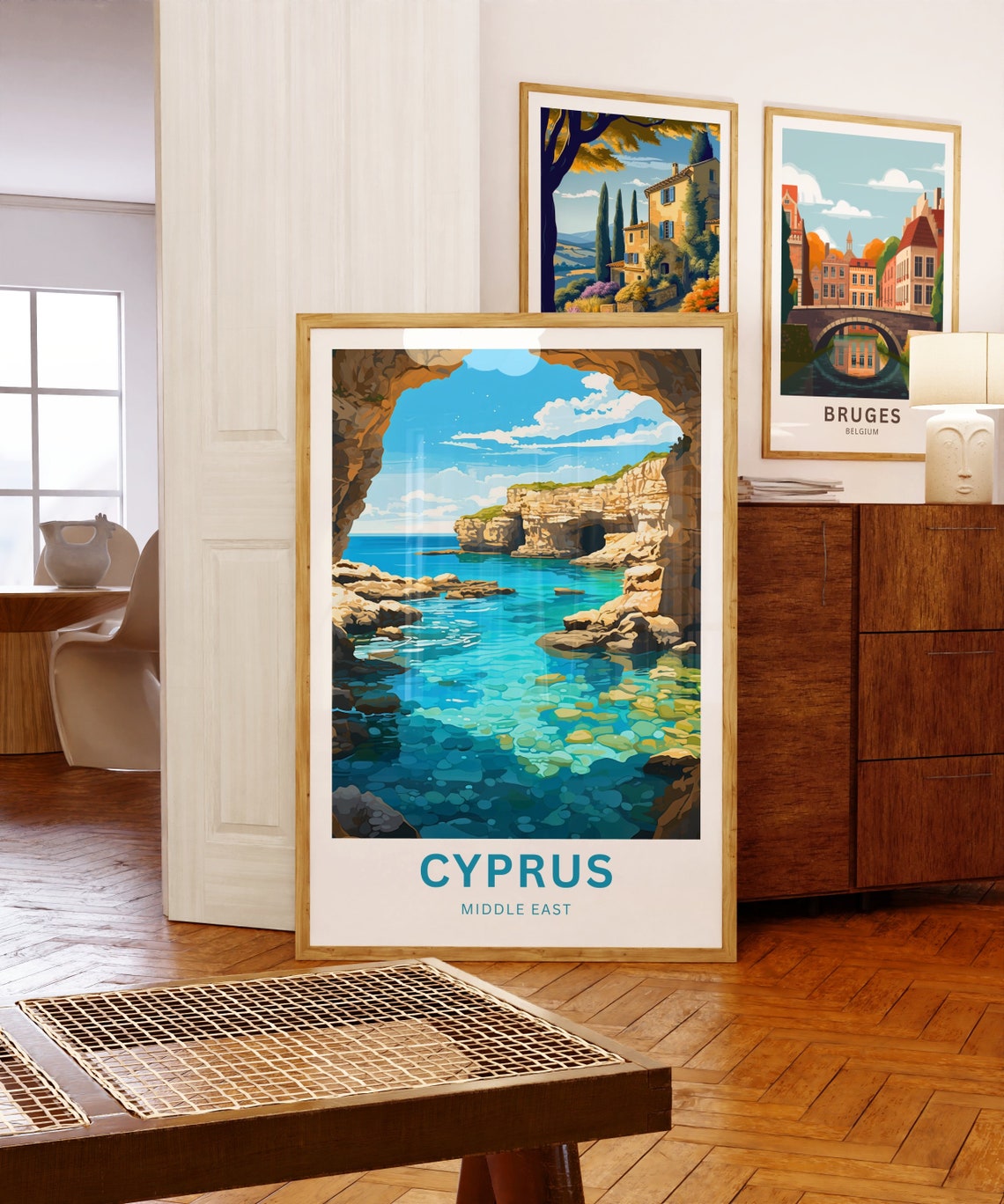 Cyprus Sea Cave Arch Coast Crystal Waters Vintage Travel Poster - Image 5