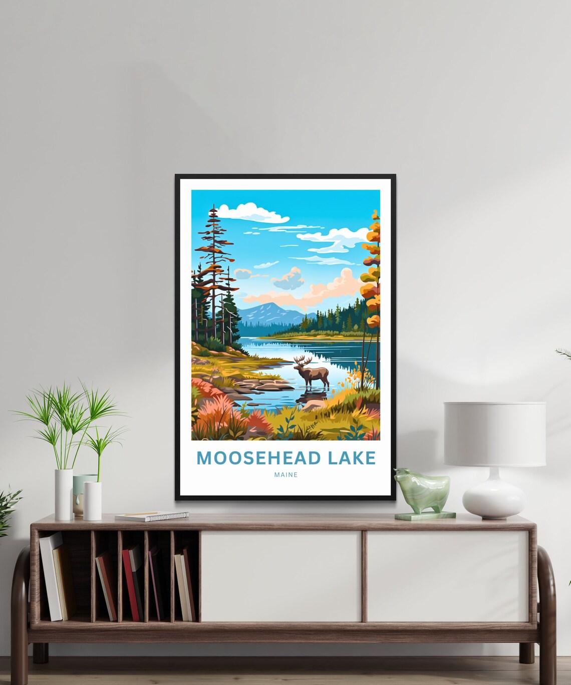 Personalized Moosehead Lake Travel Poster, Maine - Image 2