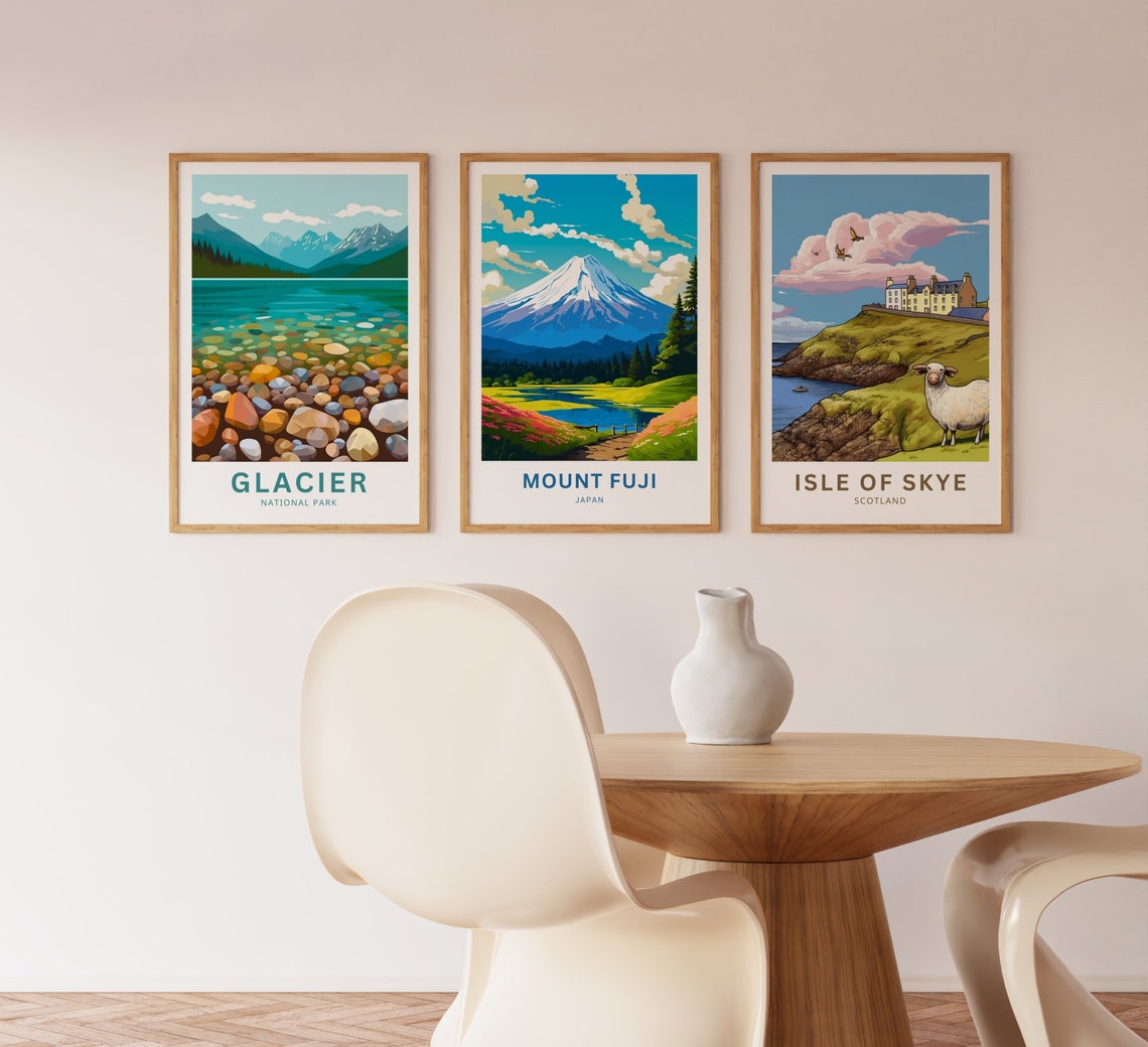 Mount Fuji Japan Snowcapped Peak Floral Lake Reflection Poster - Image 3