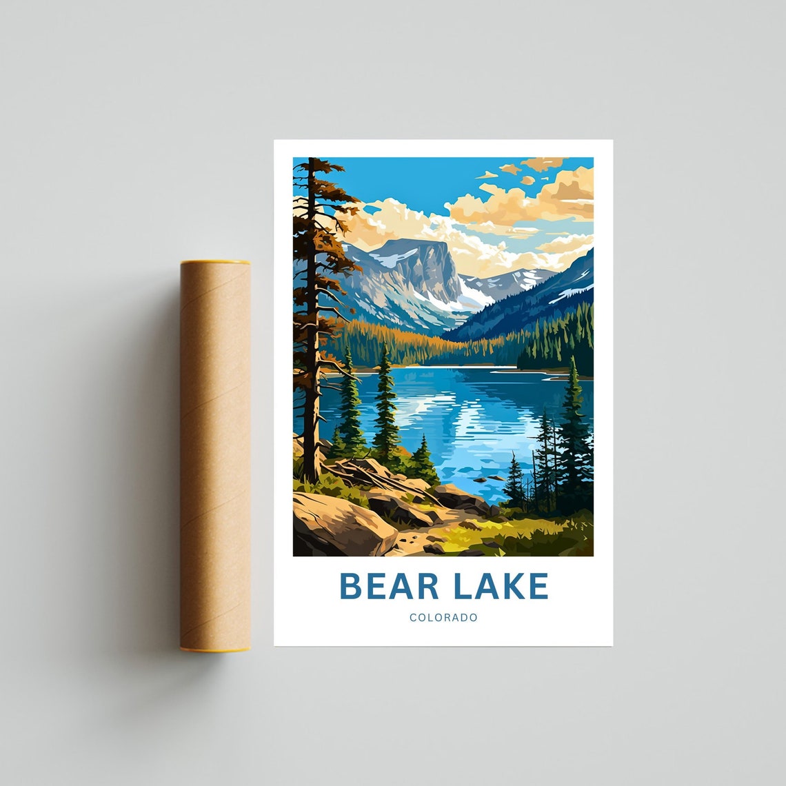 Personalized Bear Lake Travel Print Bear Lake Poster Colorado Wall Art Framed Present Gift Colorado Present - Image 4