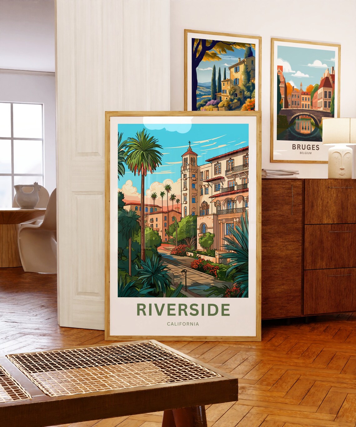 Riverside California Historic Mission Style Building Palms Poster - Image 5