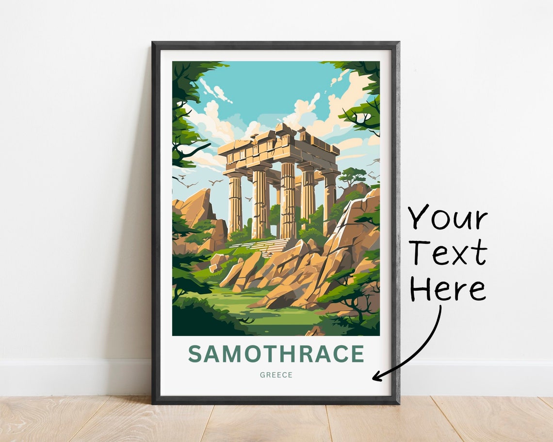 Samothrace Greece Custom Name Ancient Temple Rocky Hills Poster