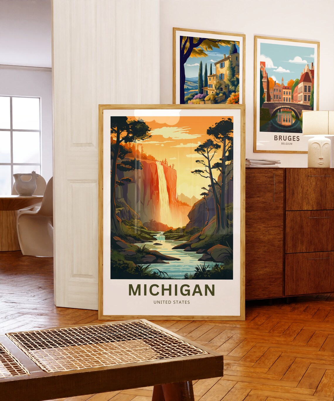 Personalized Michigan Travel Print, United States Poster - Image 5