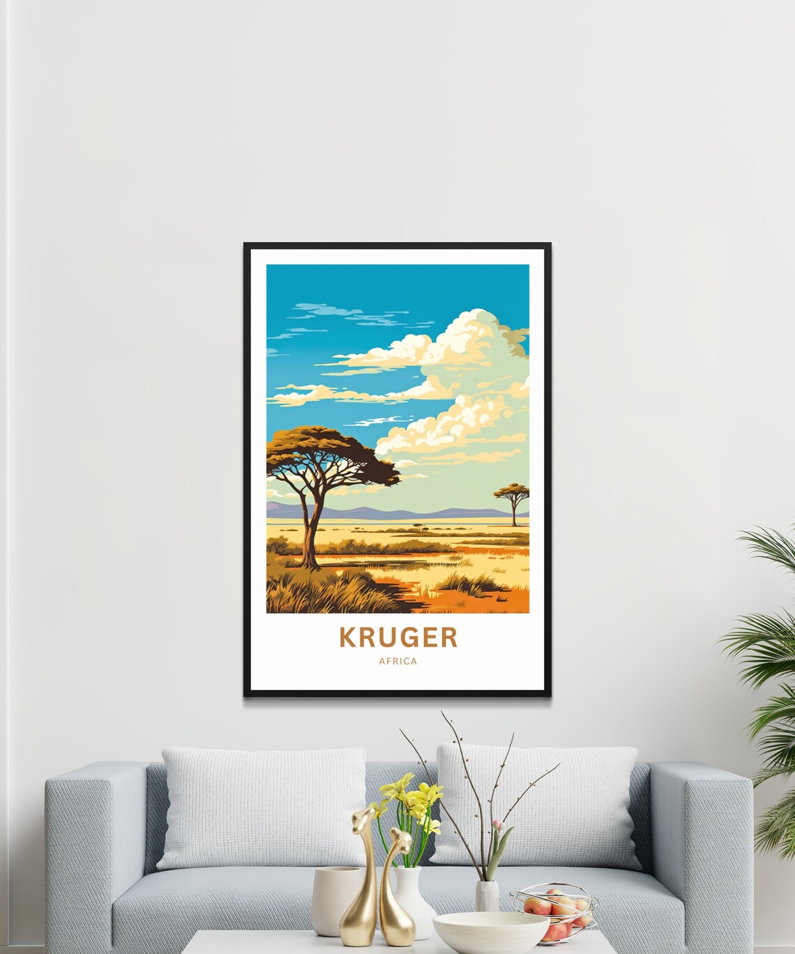 Kruger Africa Savanna Grassland Acacia Sunset Colors Travel Poster - Image 3