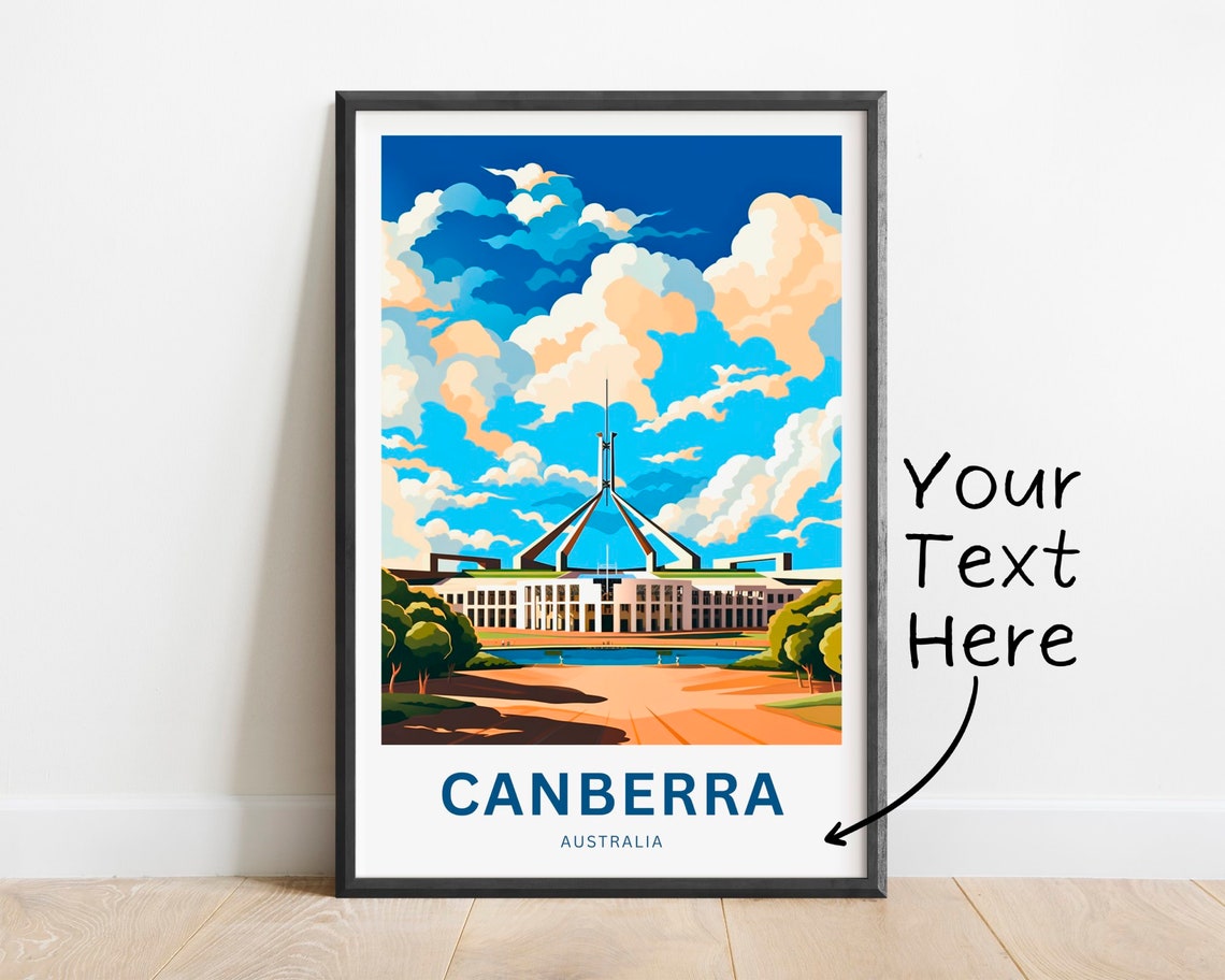 Canberra Australia Parliament House Personalized Travel Poster