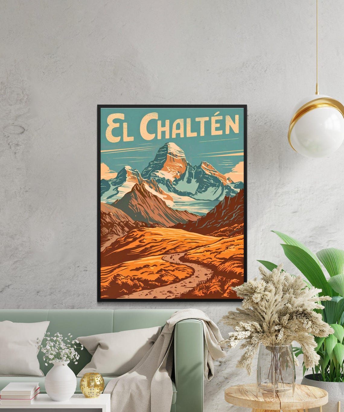 El Chaltn Vintage Travel Poster El Chalten Print Argentina Wall Art Framed Present Gift Argentina Present - Image 3
