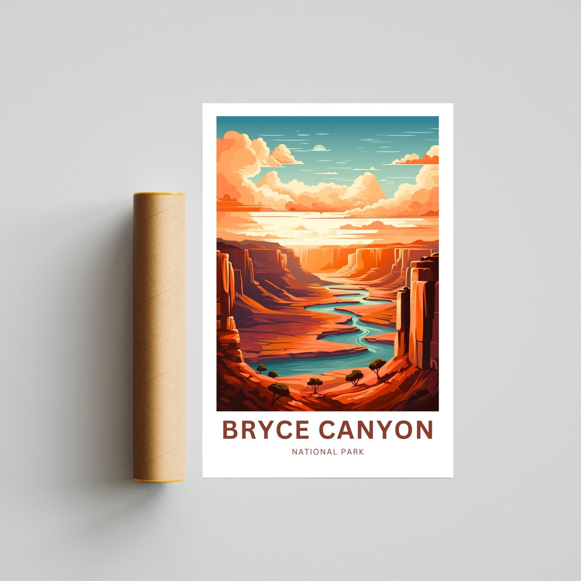 Personalized Bryce Canyon National Park Sunset Custom Travel Poster - Image 4