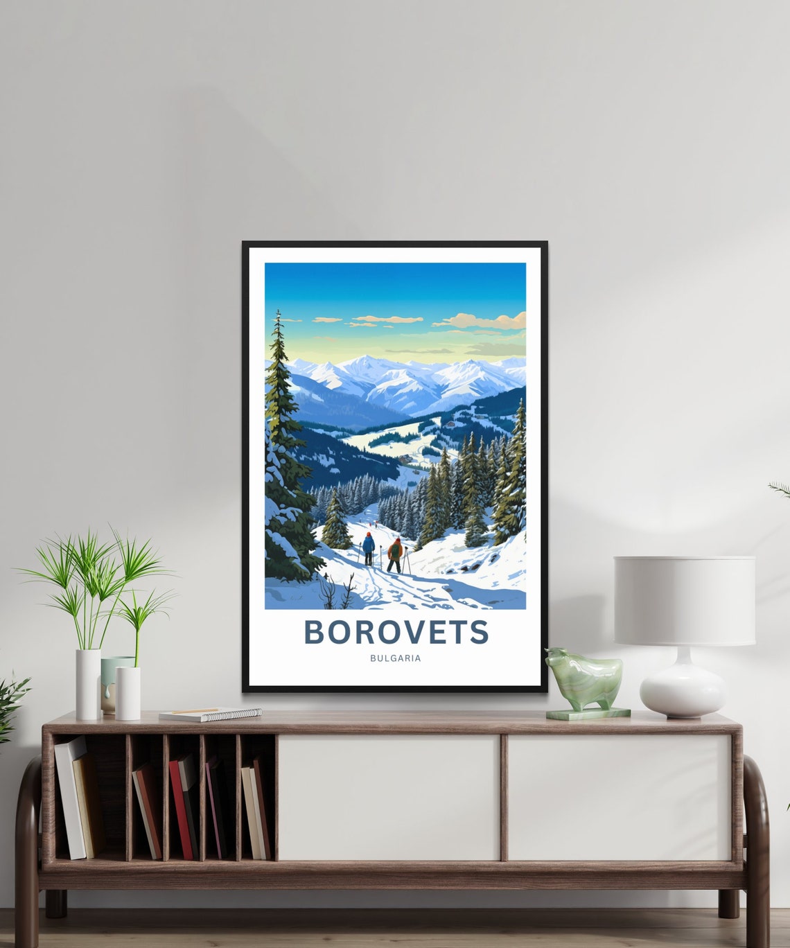 Borovets Bulgaria Ski Resort Winter Pines Alpine Travel Poster - Image 2