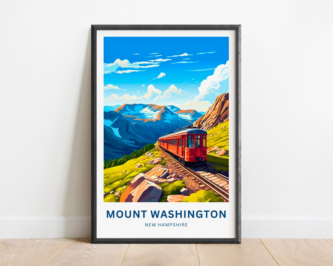 Mount Washington Travel Poster, New Hampshire Wall Art