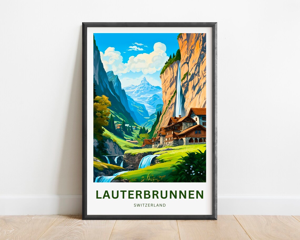 Lauterbrunnen Switzerland Gift Poster Print