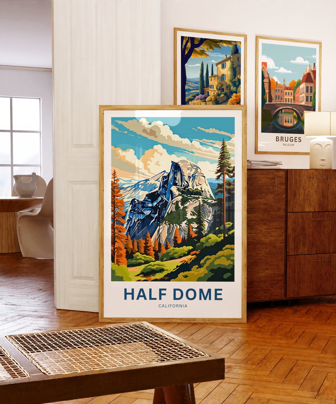 Half Dome California Granite Cliffs Custom Text Travel Poster - Image 5