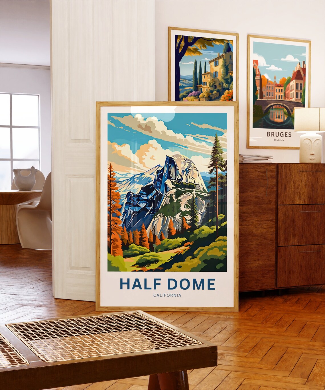 Half Dome California Yosemite Autumn Forest Golden Peak Poster - Image 5
