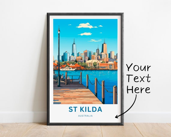Personalized St Kilda Travel Print Poster Australia Wall Art Framed Present Gift